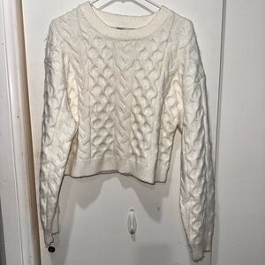 Forever 21 Cable Knit Sweater - Cream